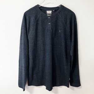 Volcom | Gray Button Henley Y2K Tee L